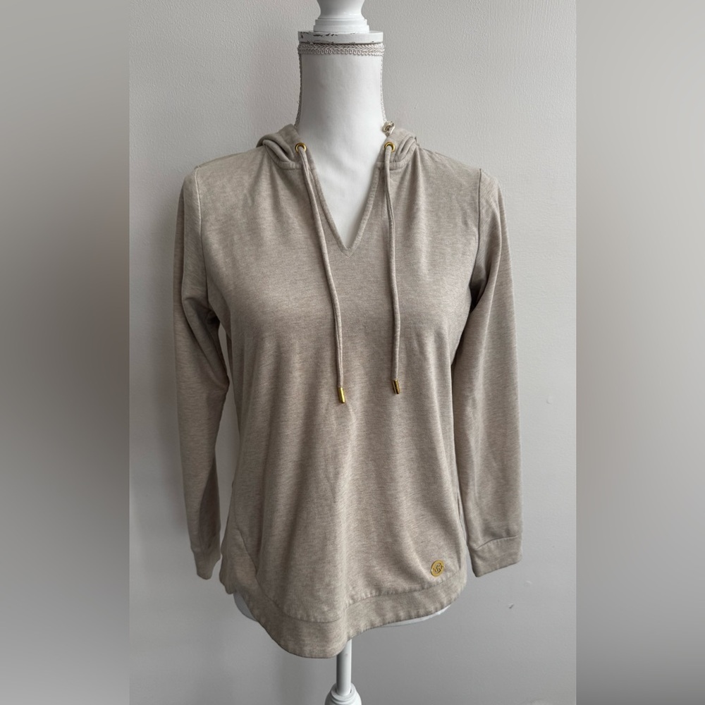 Michael Kors Women’s Oatmeal V-Nevk Pullover Hoodie